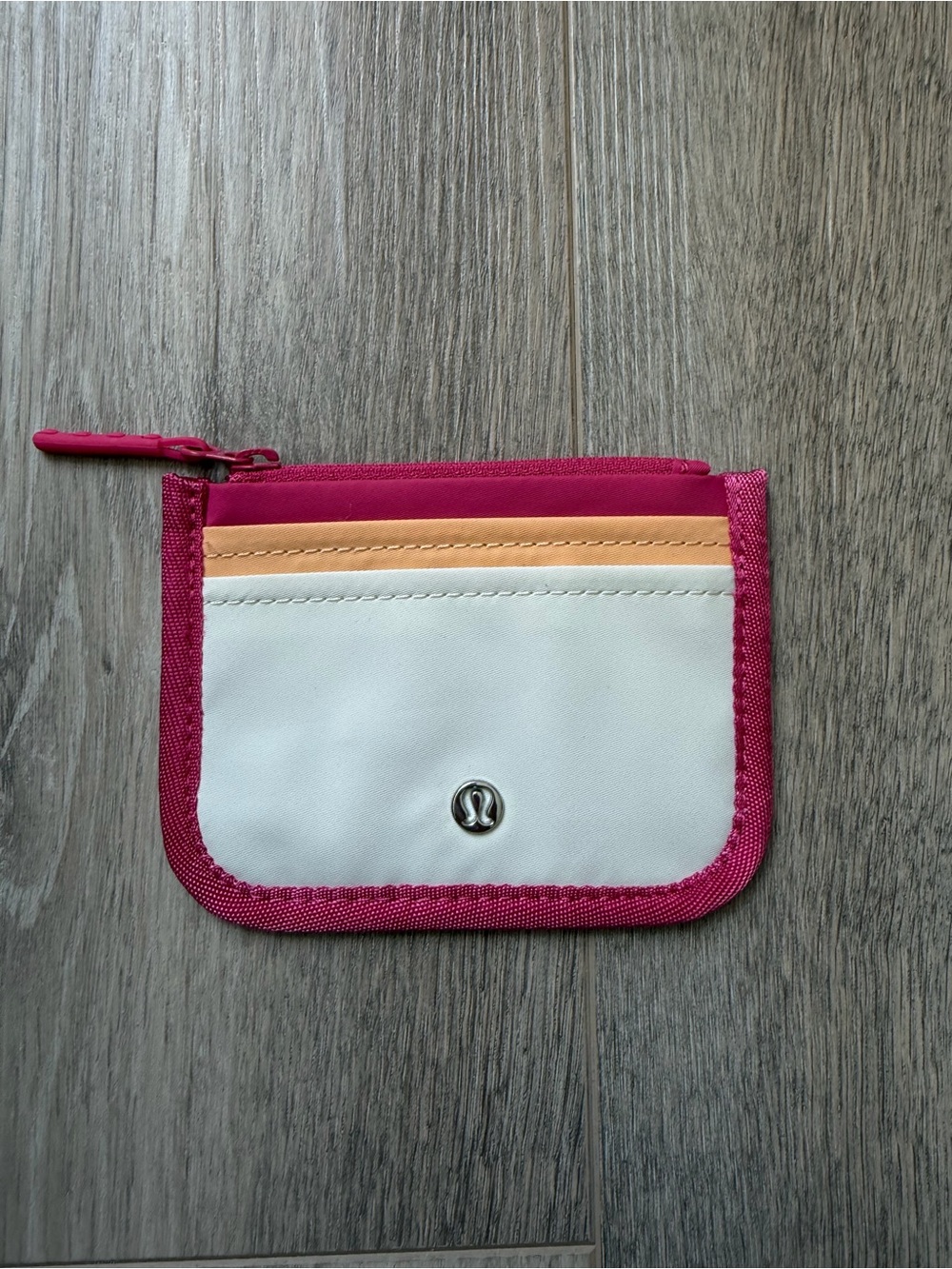 lululemon athletica Pink, Cream & Peach Zip Card Wallet